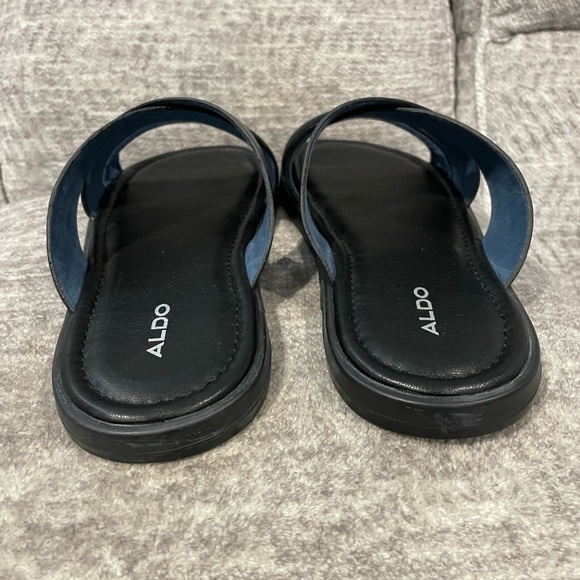 Men’s ALDO ZIEDU Black Crisscross Slides, Size 9….NEW! - Picture 3 of 10